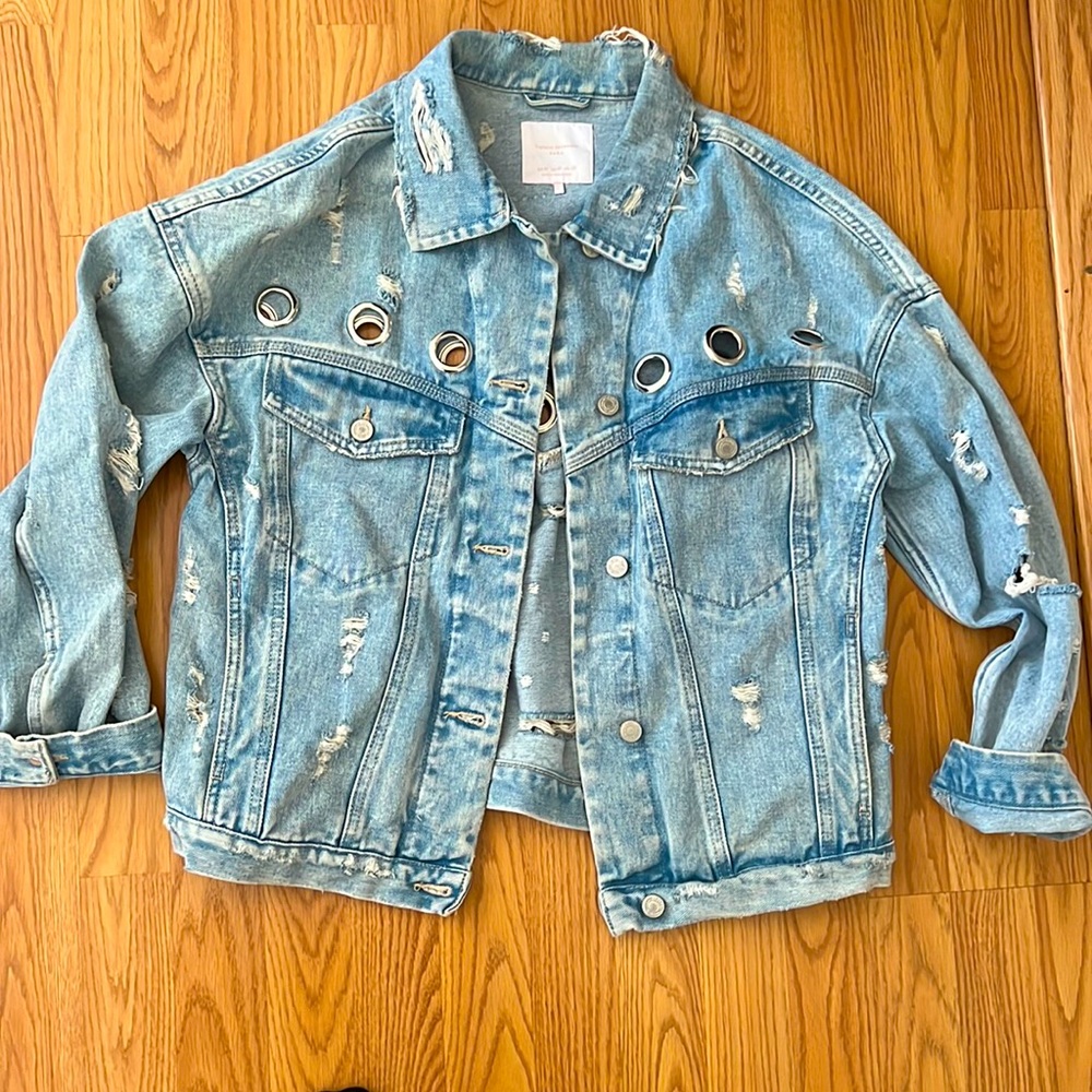 NWOT Zara Destroyed Jean jacket